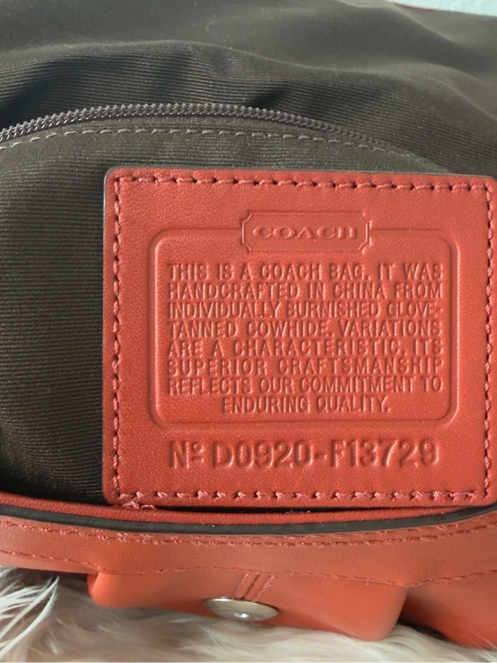 Coach Orange  Leather Shoulder Bag